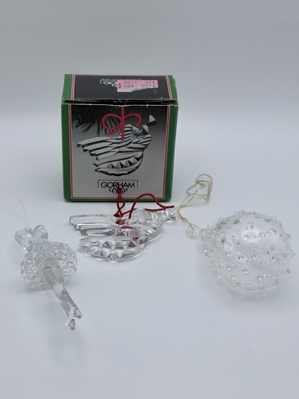 Vintage, Glass Christmas/Holiday Ornaments, 
Lot of 3, Ballerina, Angel, Globe